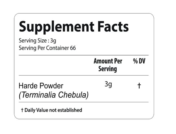 Polvo Haritaki pura calidad Bixa Herbal 200 gramos