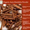 Polvo Herbal Manjistha Organic Aura dentro del envase