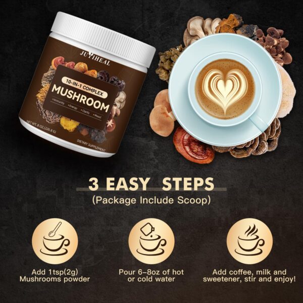 Version 1.0.0 Polvo de hongos cordyceps chaga y maitake JUYIHEAL