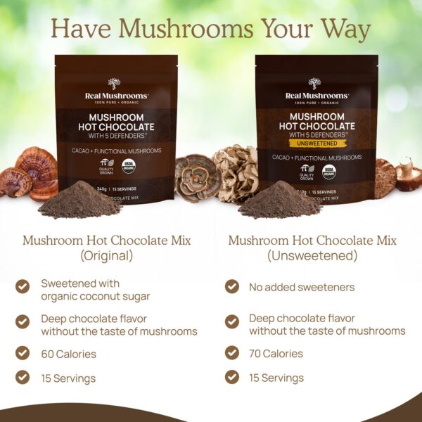 Polvo de hongos orgánicos 5 defensores Real Mushrooms