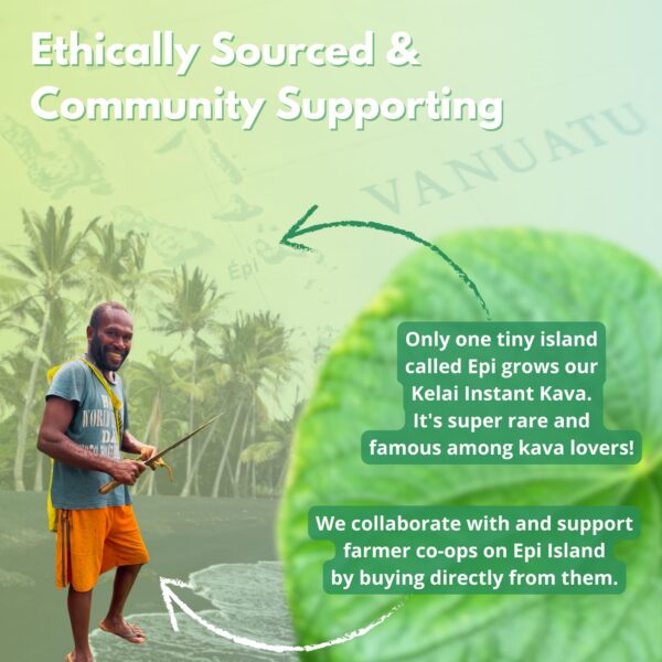Polvo de kava Kelai natural sin fibras duras