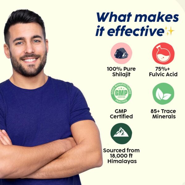 Detalle de polvo mineral de Shilajit Himalaya