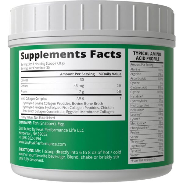 Version 1.0.0 Polvo nutricional Multi-Colágeno Peak Performance