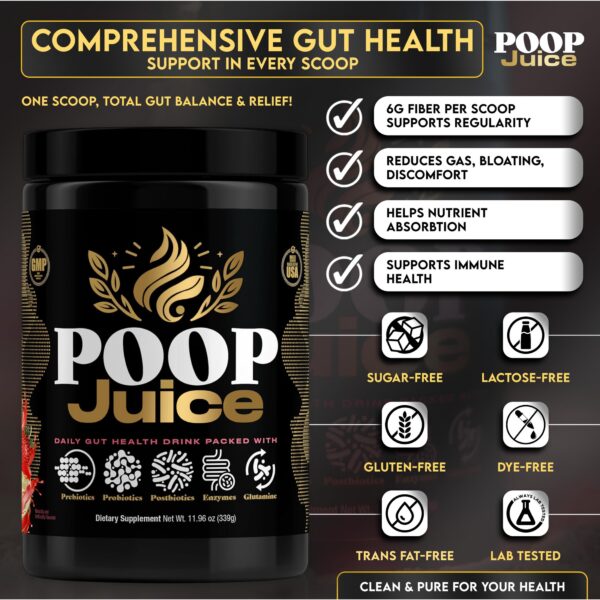 Polvo Poop Juice 5 en 1 apoyo sistema digestivo