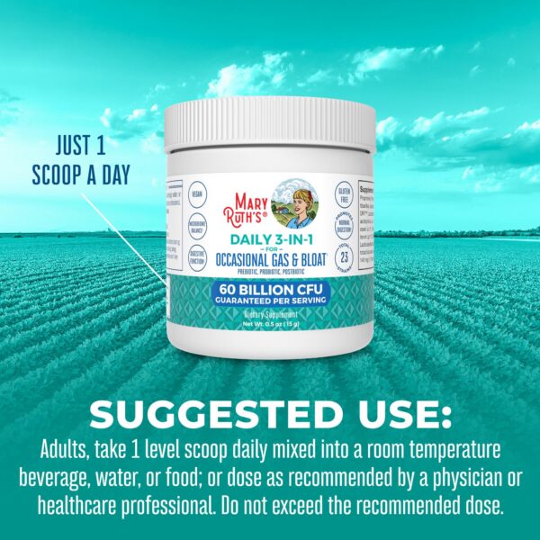 Polvo probiótico MaryRuth Organics sin alérgenos comunes