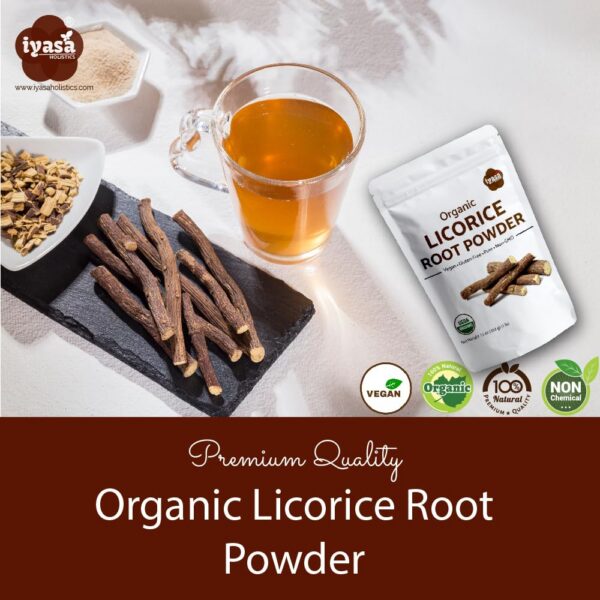 Polvo de raíz de regaliz Iyasa Holistics para bienestar natural