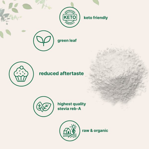 Polvo de stevia natural Micro Ingredients 1418 porciones en paquete de 8 oz