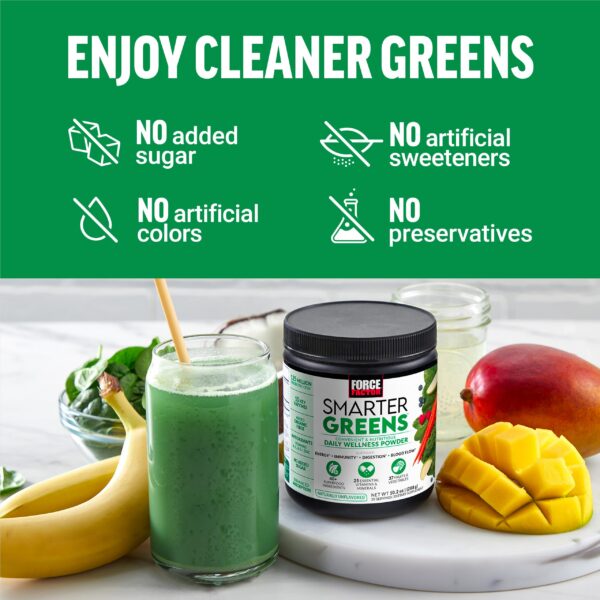 Polvo superalimento unflavored Smarter Greens para energía y salud