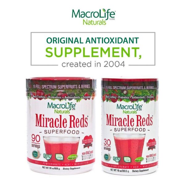 Suplemento Miracle Reds antioxidante y probiótico MacroLife Naturals