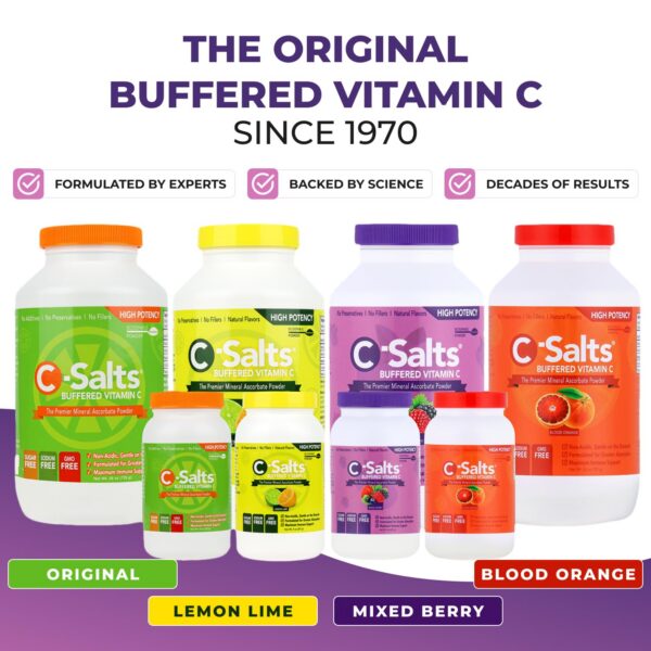 Version 1.0.0 Polvo vitamina C alta calidad C-Salts para apoyo inmune