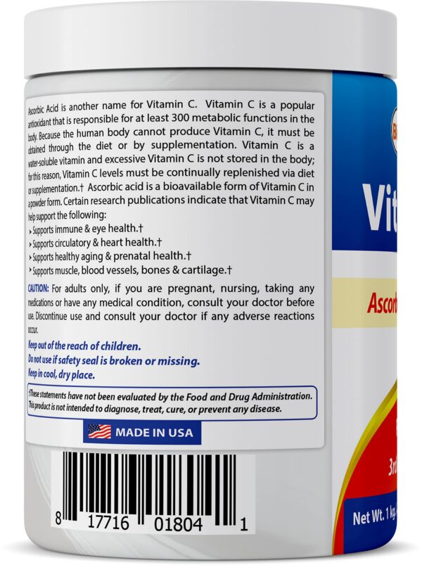 Polvo de vitamina C Best Naturals 2 lb total