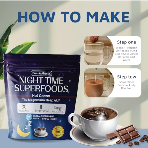 Porción de FKMS bebida nocturna con 11 superalimentos y magnesio