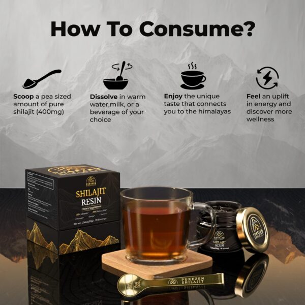 Cucharilla medidora con resina Shilajit