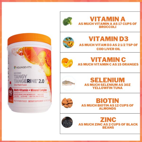 Porción de polvo multivitamínico Youngevity Beyond Tangy Tangerine