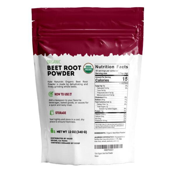 Version 1.0.0 Porción polvo remolacha para energía y cuidado personal Kate Naturals