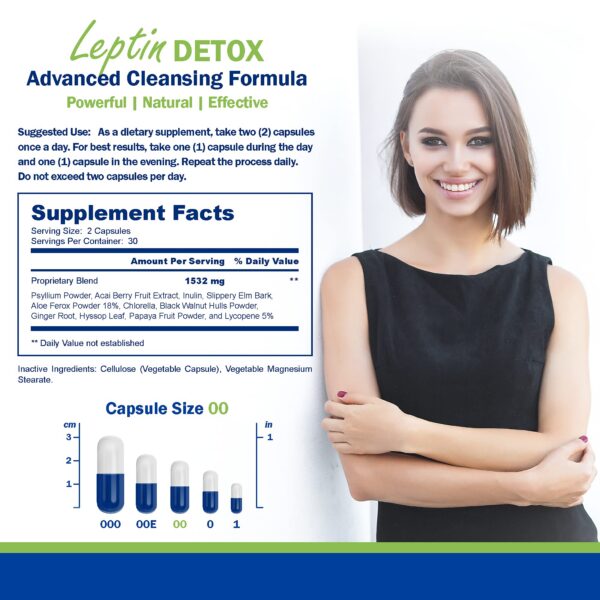 Power By Naturals Leptin Detox con ingredientes naturales para salud