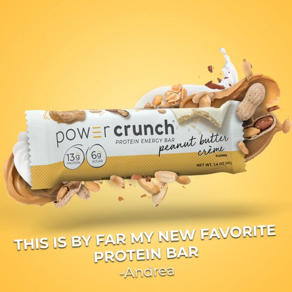Power Crunch barra wafer proteica en primer plano