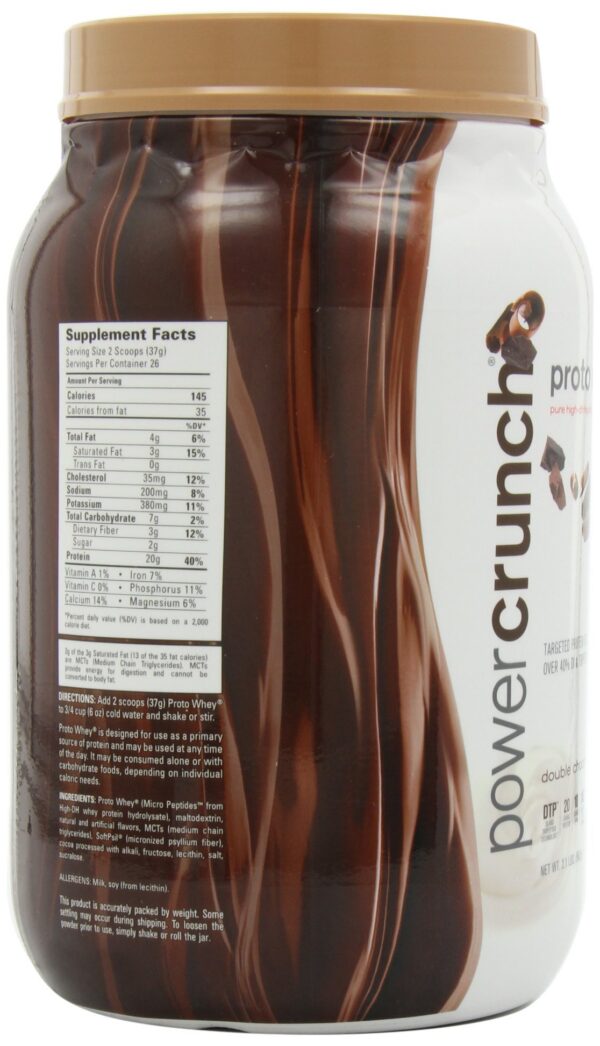 Logotipo Power Crunch en el envase