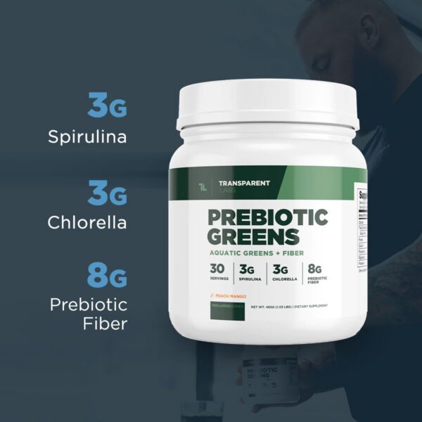 Prebiotic Greens polvo saludable con fibras acacia y plátano verde