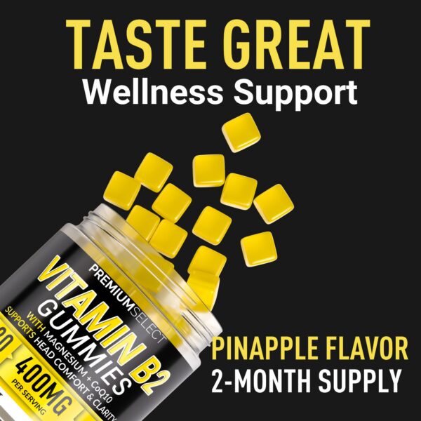 Frasco de gomitas B2 Riboflavina en estante