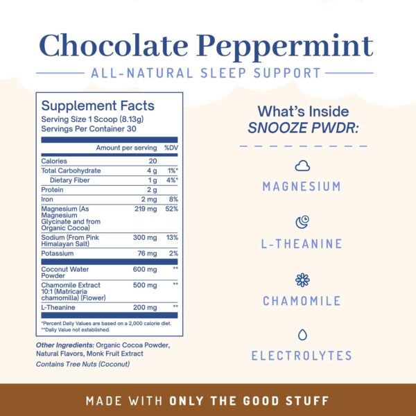 Preparación chocolate caliente sueño PWDRS Snooze