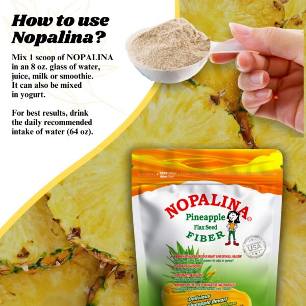 Preparación de Nopalina detox colon fibra sabor piña en vaso