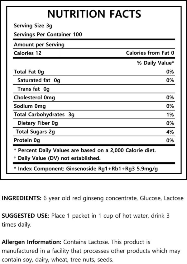 Preparación del té con ginseng rojo coreano de 6 años