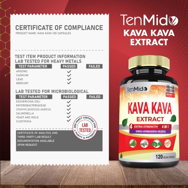 Presentación botella cápsulas de kava kava Tenmido fórmula avanzada