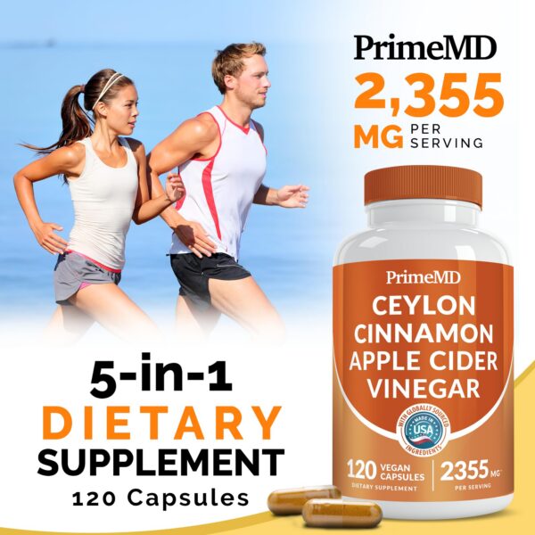 Suplemento natural PrimeMD con canela, cúrcuma y ginseng