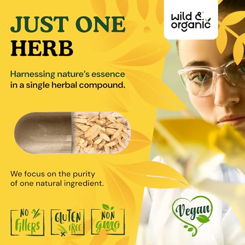 Presentación cápsulas de raíz de astrágalo Wild & Organic