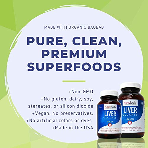 Presentación detox hepático powbab con ingredientes naturales