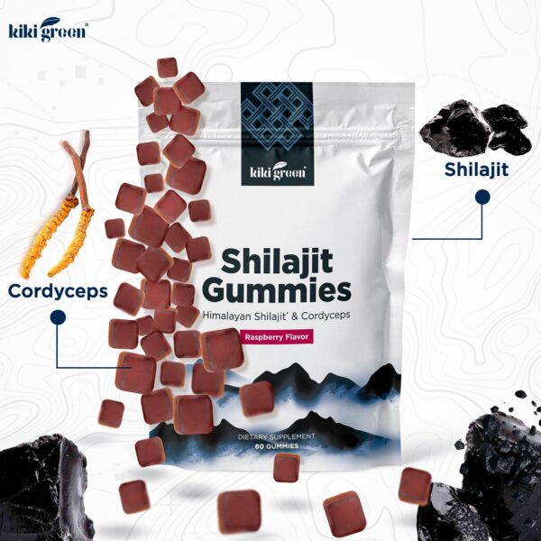Presentación empaque gomitas KIKI Green Shilajit con cordyceps