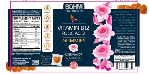 Presentación gomitas ácido fólico SOHM 60 Count