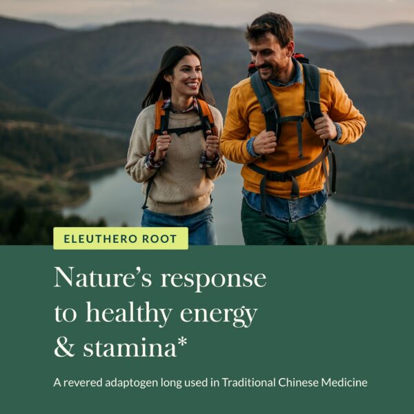Version 1.0.0 Presentación suplemento adaptógeno Gaia Herbs Eleuthero para estrés