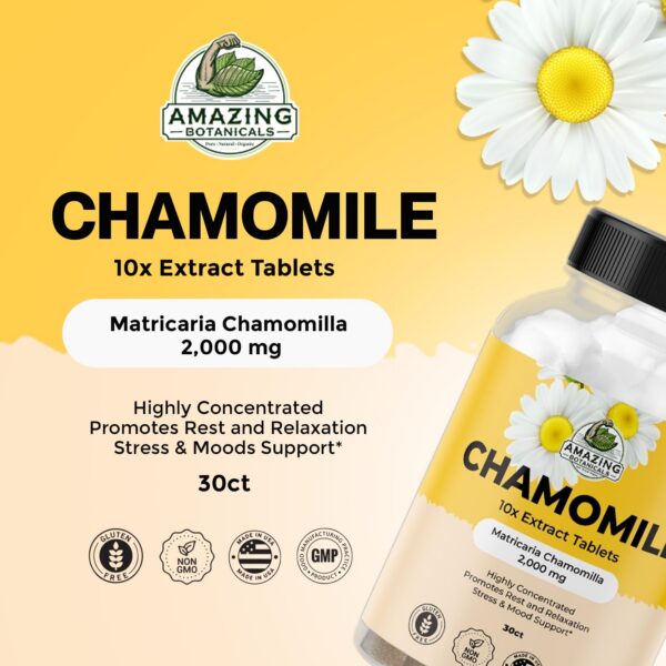 Presentación tabletas de extracto 10x manzanilla Amazing Botanicals