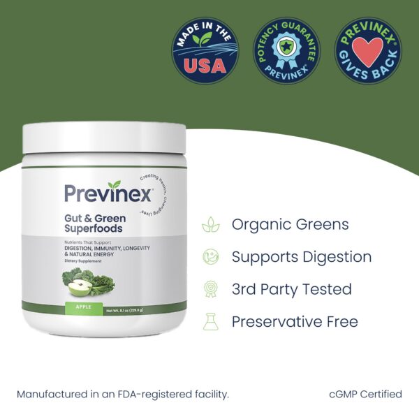 Previnex polvo superalimentos empaque trasero