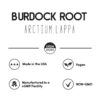 Frasco Burdock Root con etiqueta