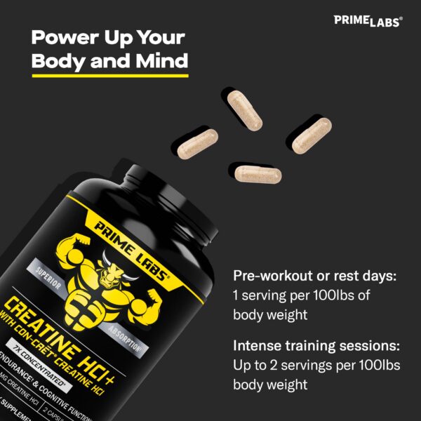 Primer plano de cápsulas Creatine HCl