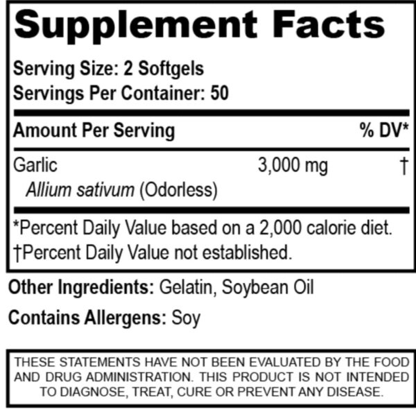 Primer plano cápsulas blandas ajo sin olor Nutriya