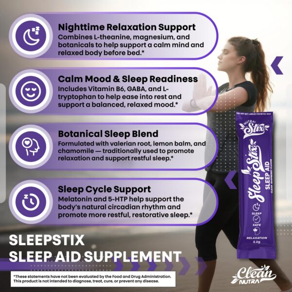 Primer plano polvo morado Sleep Stix
