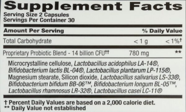 Probiótico acidophilus 14 mil millones bacterias buenas