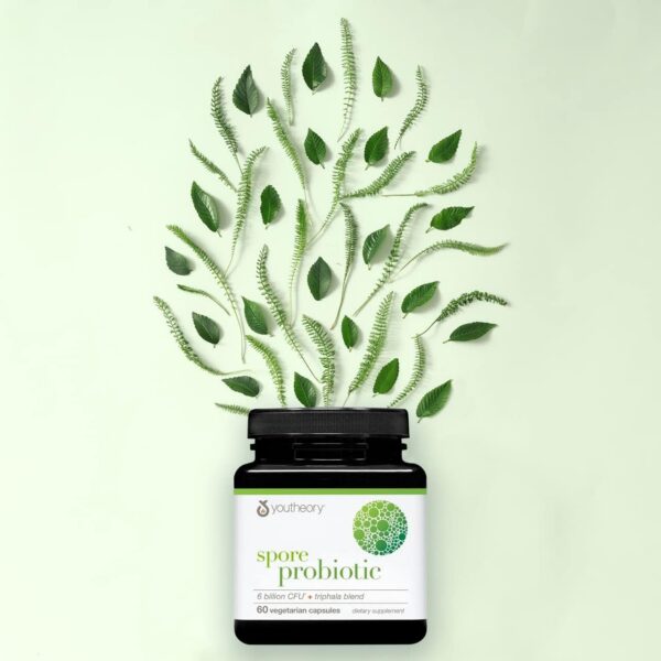 Probiotico Espora Youtheory mostrando capsulas