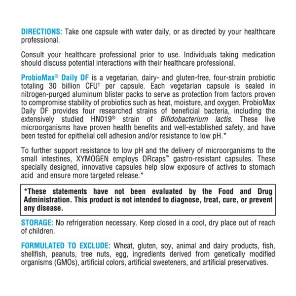 Probiótico sin conservadores artificiales suplemento XYMOGEN