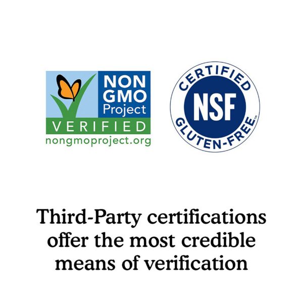 Producto certificado non-GMO y sin gluten Garden of Life