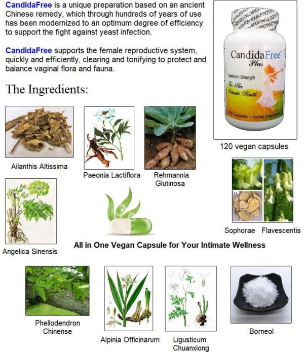 Producto chino Candida-Free para desintoxicación femenina