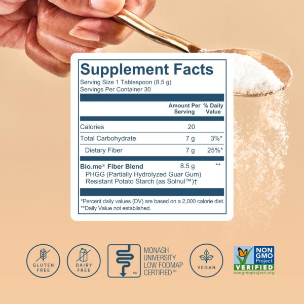 Producto fibra prebiótica Bio.me para bienestar digestivo