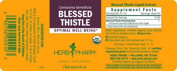 Producto Herb Pharm Cardo Bendito orgánico extracto líquido