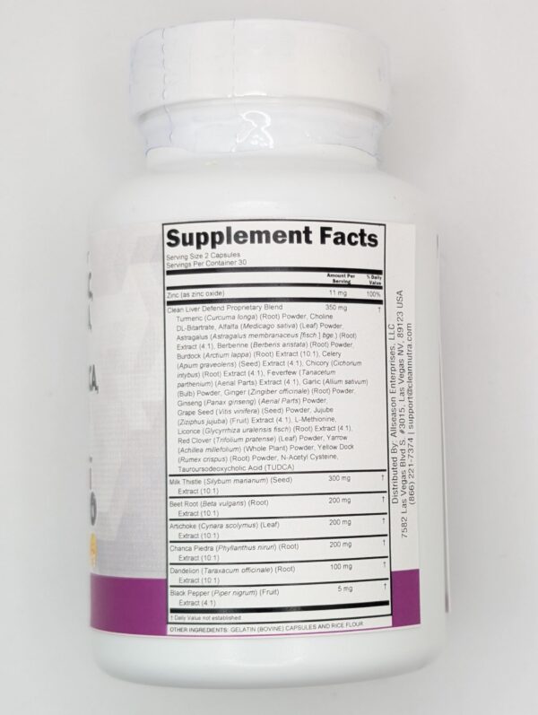 Producto para limpieza de hígado Clean Nutraceuticals 60 cápsulas