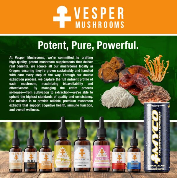 Producto líquido extracto Melena de León Vesper para enfoque