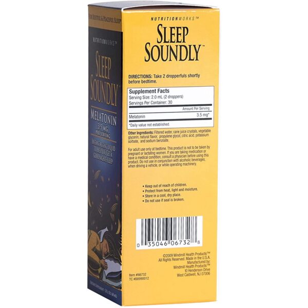 Producto líquido melatonina NutritionWorks para sueño saludable 2 oz